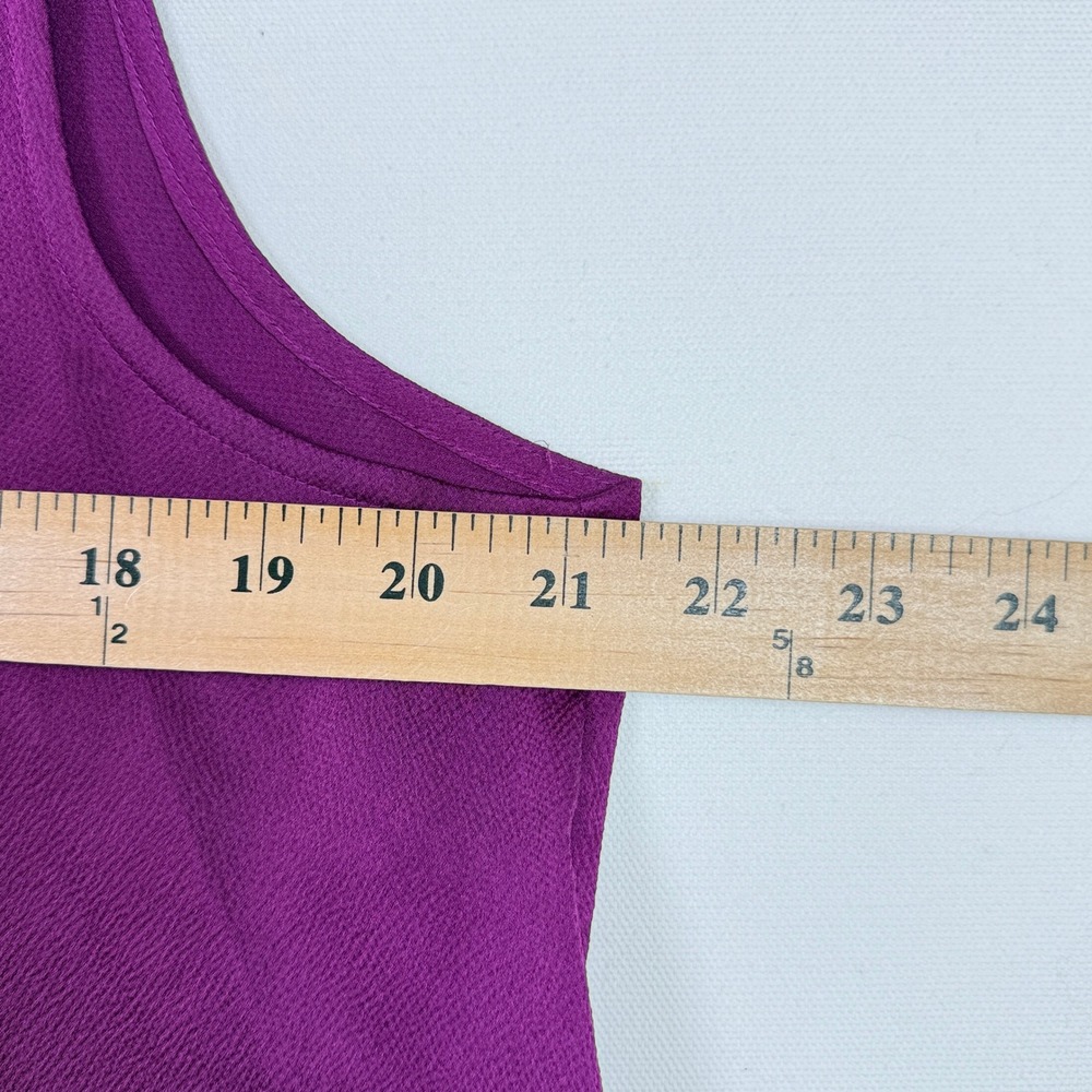 DKNY Magenta Purple Ruffle V-Neck Sleeveless Blouse‎ XL - Picture 5 of 6